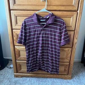 Calvin Klein Burgundy Polo with White Stripes